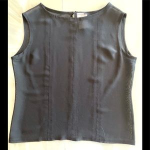 ANDRA GABRIELLE BARNEYS NEW YORK VINTAGE SHEER BLACK BLOUSE/TOP SILK VINTAGE SP